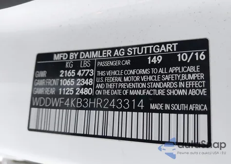 2017 Mercedes-Benz C 300 Sport 4Matic из США, поврежденный, VIN WDDWF4KB3HR243314